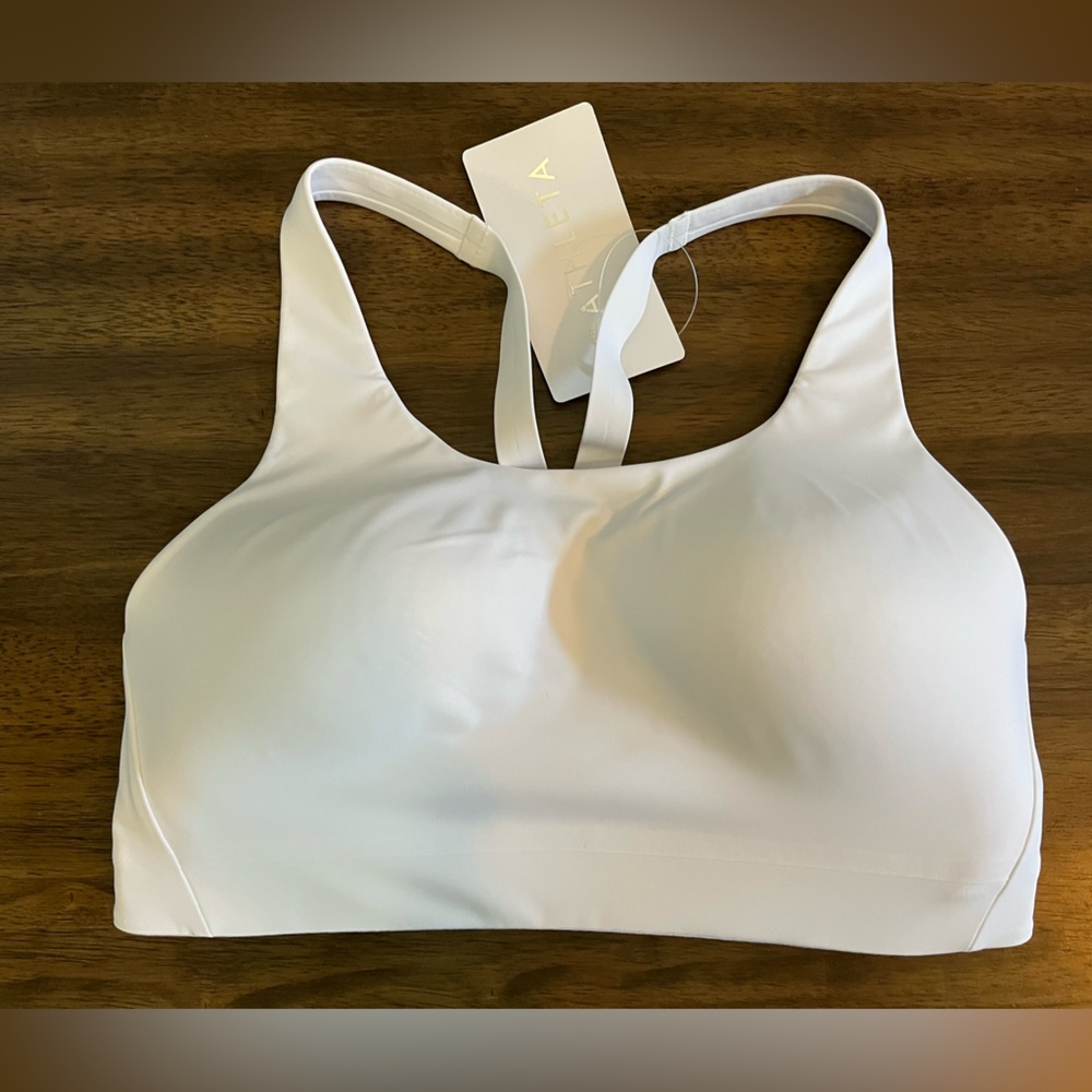 NWT Athleta white sports bra 34D